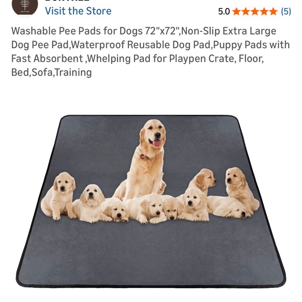 Grey waterproof whelping blanket/ potty pad